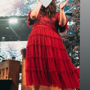 Ivy City Co. Red Midi Dress - Anastasia Dress